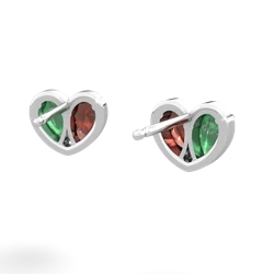 Emerald 'Our Heart' 14K White Gold earrings E5072