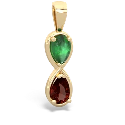 Emerald Infinity 14K Yellow Gold pendant P5050