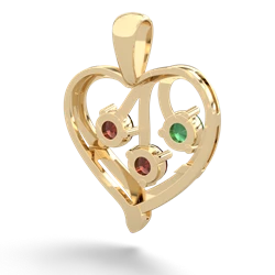 Emerald Glowing Heart 14K Yellow Gold pendant P2233