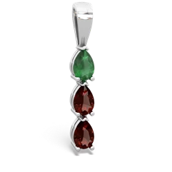 Emerald Dew Drops 14K White Gold pendant P2251