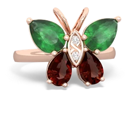 Emerald Butterfly 14K Rose Gold ring R2215