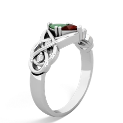 Emerald Keepsake Celtic Knot 14K White Gold ring R5300