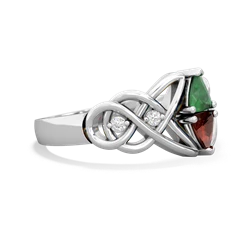 Emerald Keepsake Celtic Knot 14K White Gold ring R5300