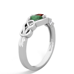 Emerald Celtic Love Knot 14K White Gold ring R5420