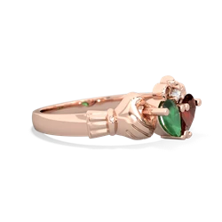 Emerald 'Our Heart' Claddagh 14K Rose Gold ring R2388