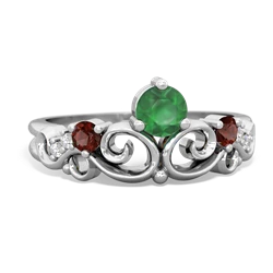 Emerald Crown Keepsake 14K White Gold ring R5740