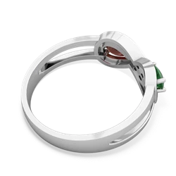 Emerald Diamond Infinity 14K White Gold ring R5390