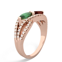 Emerald Diamond Rivers 14K Rose Gold ring R3070