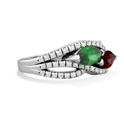 Emerald Diamond Rivers 14K White Gold ring R3070