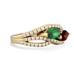 Emerald Diamond Rivers 14K Yellow Gold ring R3070