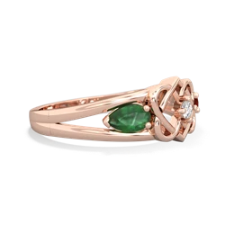 Emerald Hearts Intertwined 14K Rose Gold ring R5880