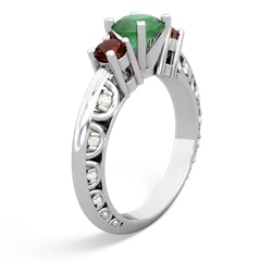 Emerald Art Deco Eternal Embrace Engagement 14K White Gold ring C2003