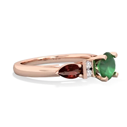 Emerald 6Mm Round Eternal Embrace Engagement 14K Rose Gold ring R2005