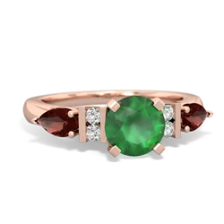 Emerald 6Mm Round Eternal Embrace Engagement 14K Rose Gold ring R2005