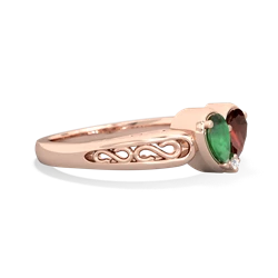 Emerald Filligree 'One Heart' 14K Rose Gold ring R5070