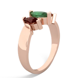 Emerald Three Peeks 14K Rose Gold ring R2433