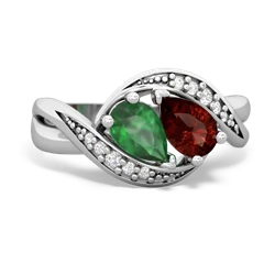 Emerald Summer Winds 14K White Gold ring R5342