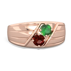 Emerald Men's Streamline 14K Rose Gold ring R0460