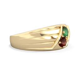 Emerald Men's Streamline 14K Yellow Gold ring R0460