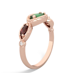 Emerald Milgrain Marquise 14K Rose Gold ring R5700