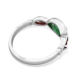 Emerald Milgrain Marquise 14K White Gold ring R5700