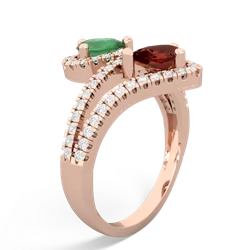 Emerald Diamond Dazzler 14K Rose Gold ring R3000