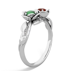 Emerald Rose Garden 14K White Gold ring R5510