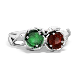 Emerald Rose Garden 14K White Gold ring R5510