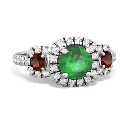 Emerald Regal Halo 14K White Gold ring R5350