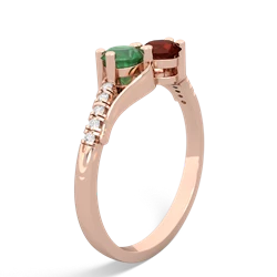 Emerald Infinity Pave Two Stone 14K Rose Gold ring R5285