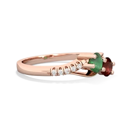 Emerald Infinity Pave Two Stone 14K Rose Gold ring R5285