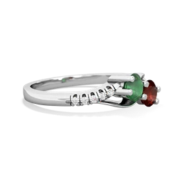 Emerald Infinity Pave Two Stone 14K White Gold ring R5285