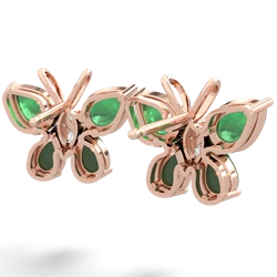 Emerald Butterfly 14K Rose Gold earrings E2215