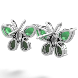 Emerald Butterfly 14K White Gold earrings E2215