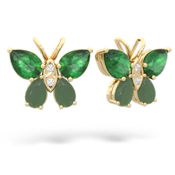 Emerald Butterfly 14K Yellow Gold earrings E2215