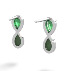 Emerald Infinity 14K White Gold earrings E5050