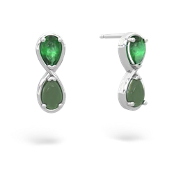 Emerald Infinity 14K White Gold earrings E5050