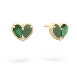 Emerald 'Our Heart' 14K Yellow Gold earrings E5072
