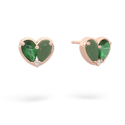 Emerald 'Our Heart' 14K Rose Gold earrings E5072