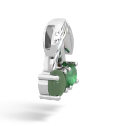 Emerald Sweet Cherries 14K White Gold pendant P7001