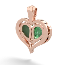 Emerald Two Become One 14K Rose Gold pendant P5330