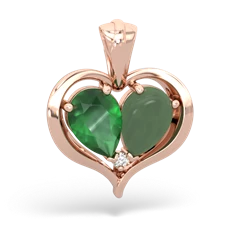 Emerald Two Become One 14K Rose Gold pendant P5330