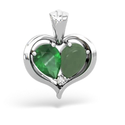 Emerald Two Become One 14K White Gold pendant P5330