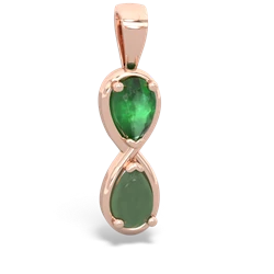 Emerald Infinity 14K Rose Gold pendant P5050