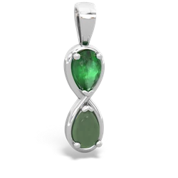 Emerald Infinity 14K White Gold pendant P5050