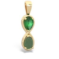 Emerald Infinity 14K Yellow Gold pendant P5050