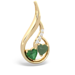 Emerald Keepsake Curves 14K Yellow Gold pendant P5450