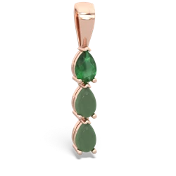 Emerald Dew Drops 14K Rose Gold pendant P2251