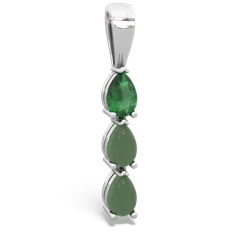 Emerald Dew Drops 14K White Gold pendant P2251