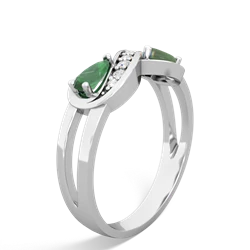 Emerald Diamond Infinity 14K White Gold ring R5390